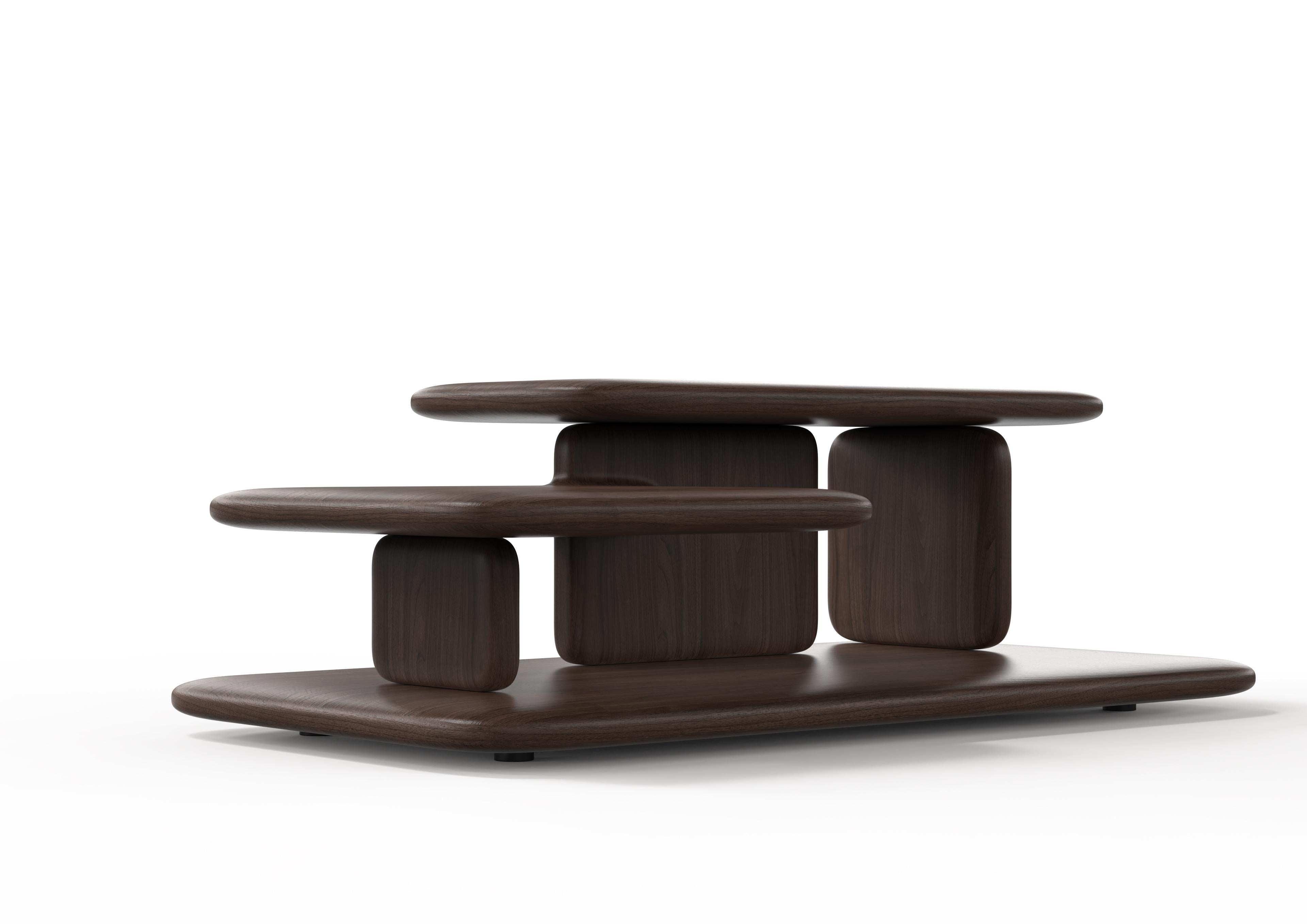 Modern Plana Center Table in Walnut In New Condition For Sale In New York, NY