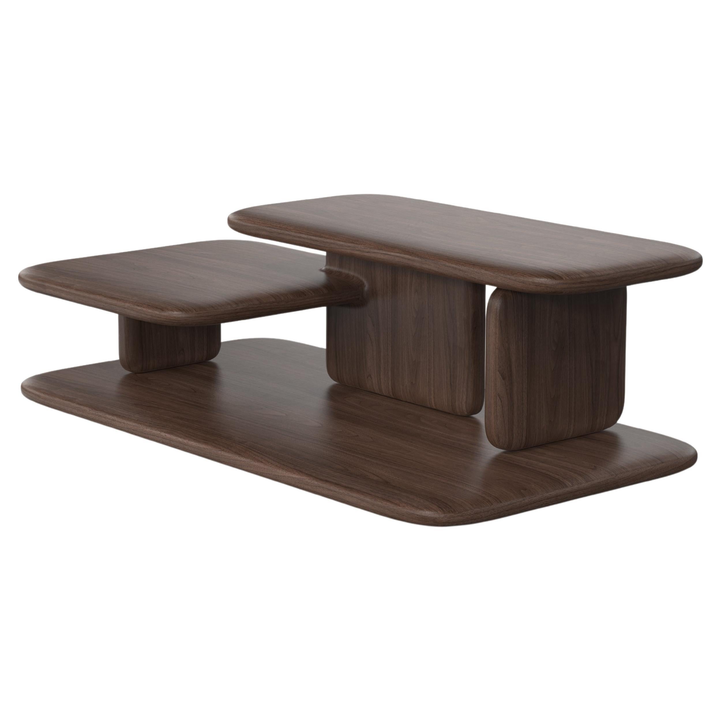 Modern Plana Center Table in Walnut For Sale