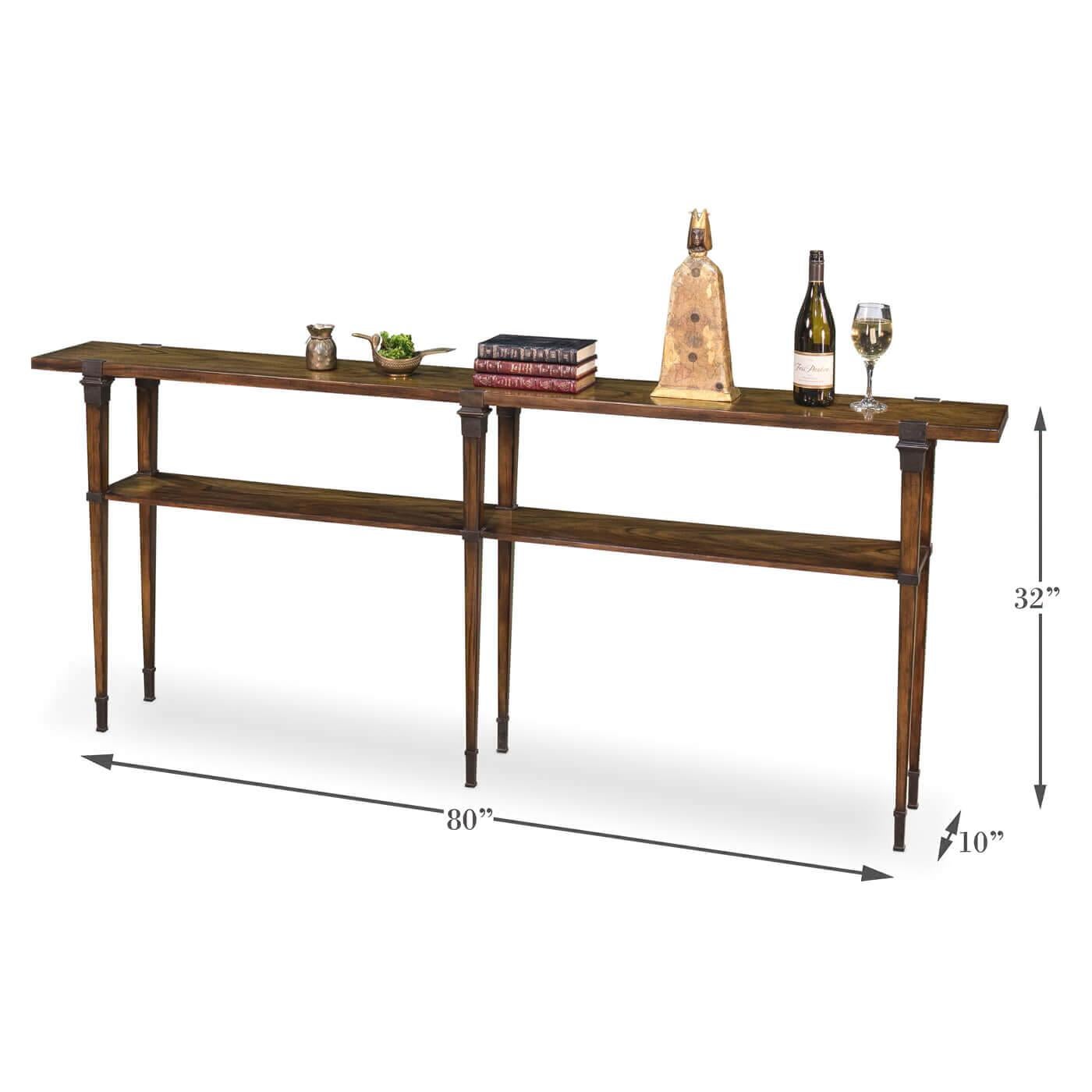 Asian Modern Plank Top Console Table For Sale