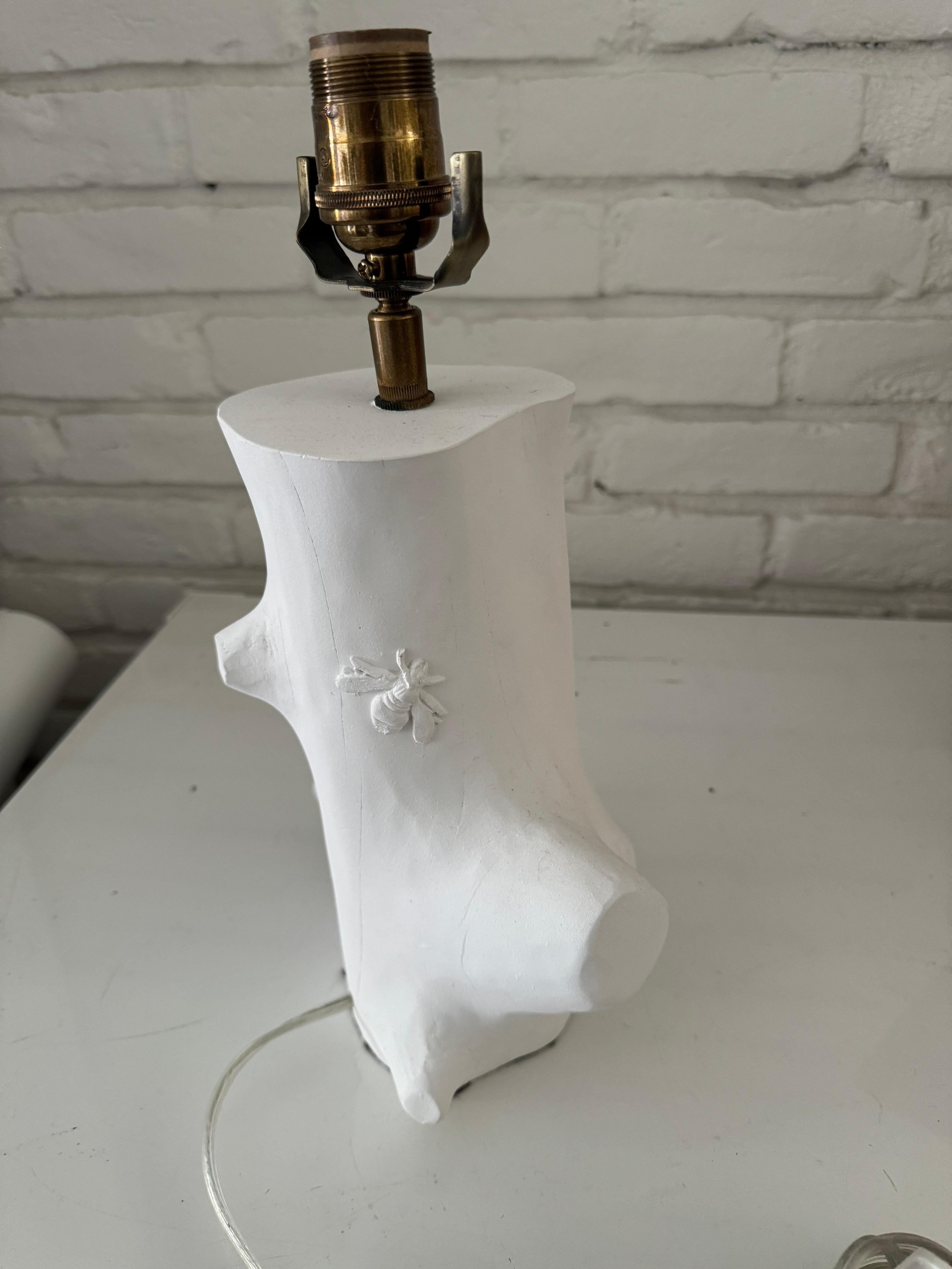 American Modern plaster branch lamp with insects For Sale