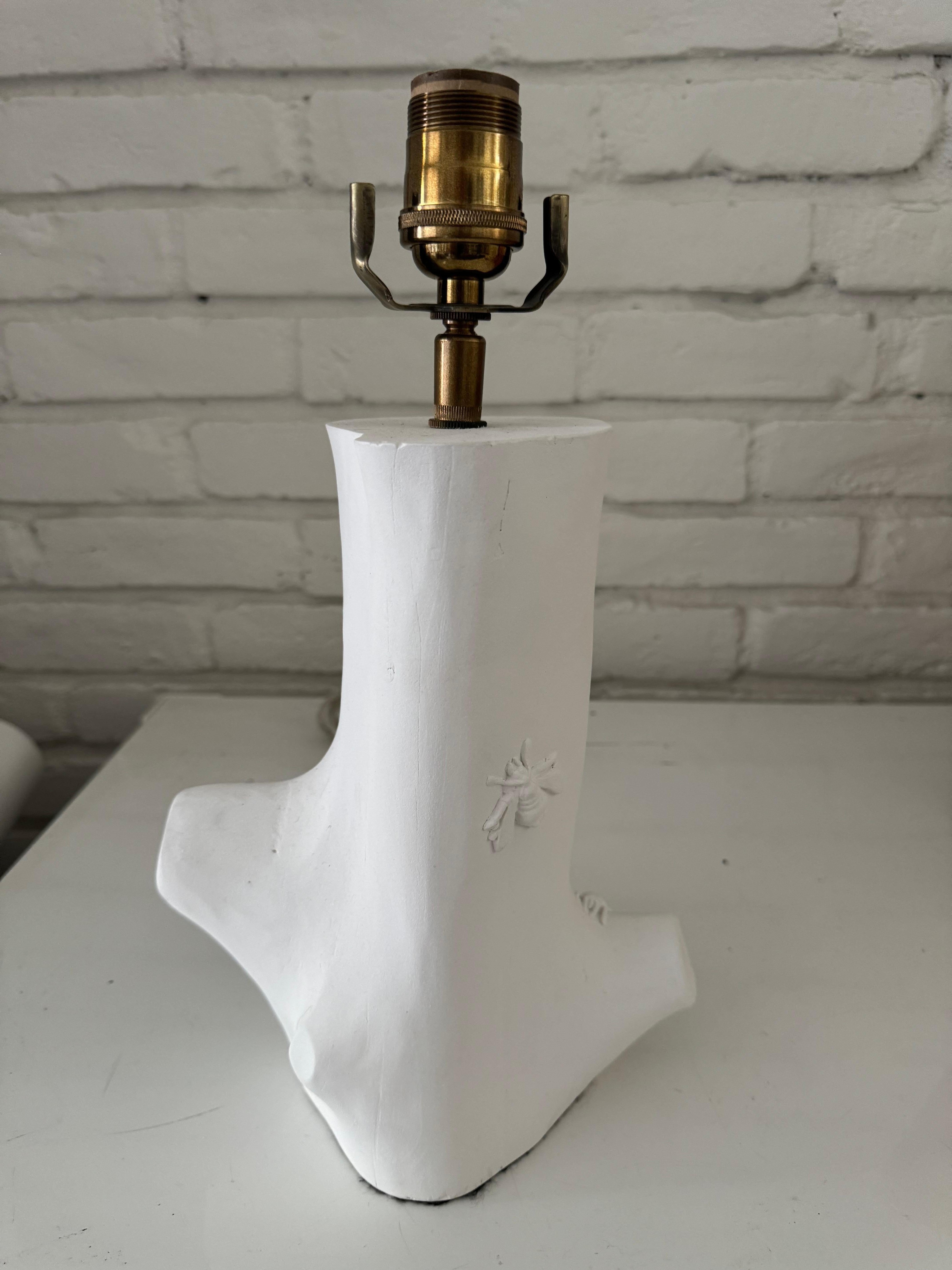 Modern plaster branch lamp with insects In New Condition For Sale In Houston, TX