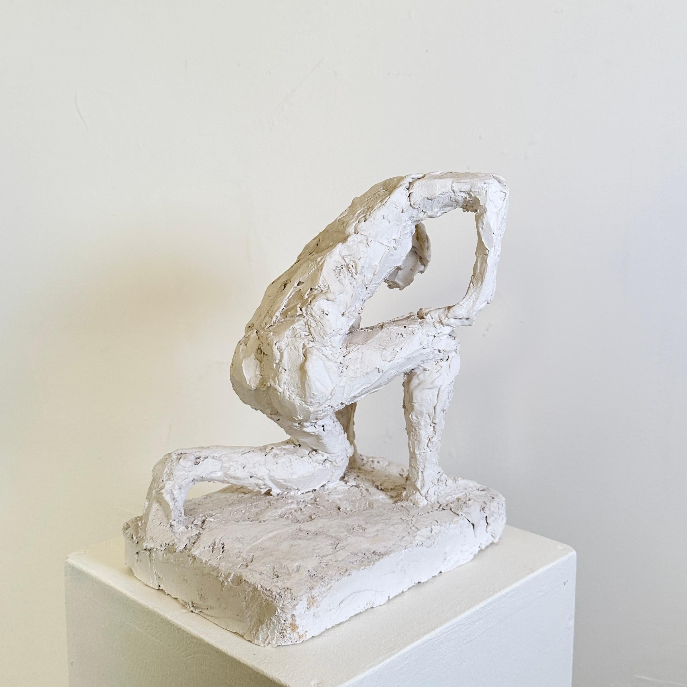Modern Plaster Sculpture of a Kneeling Man, France, around 1950 2