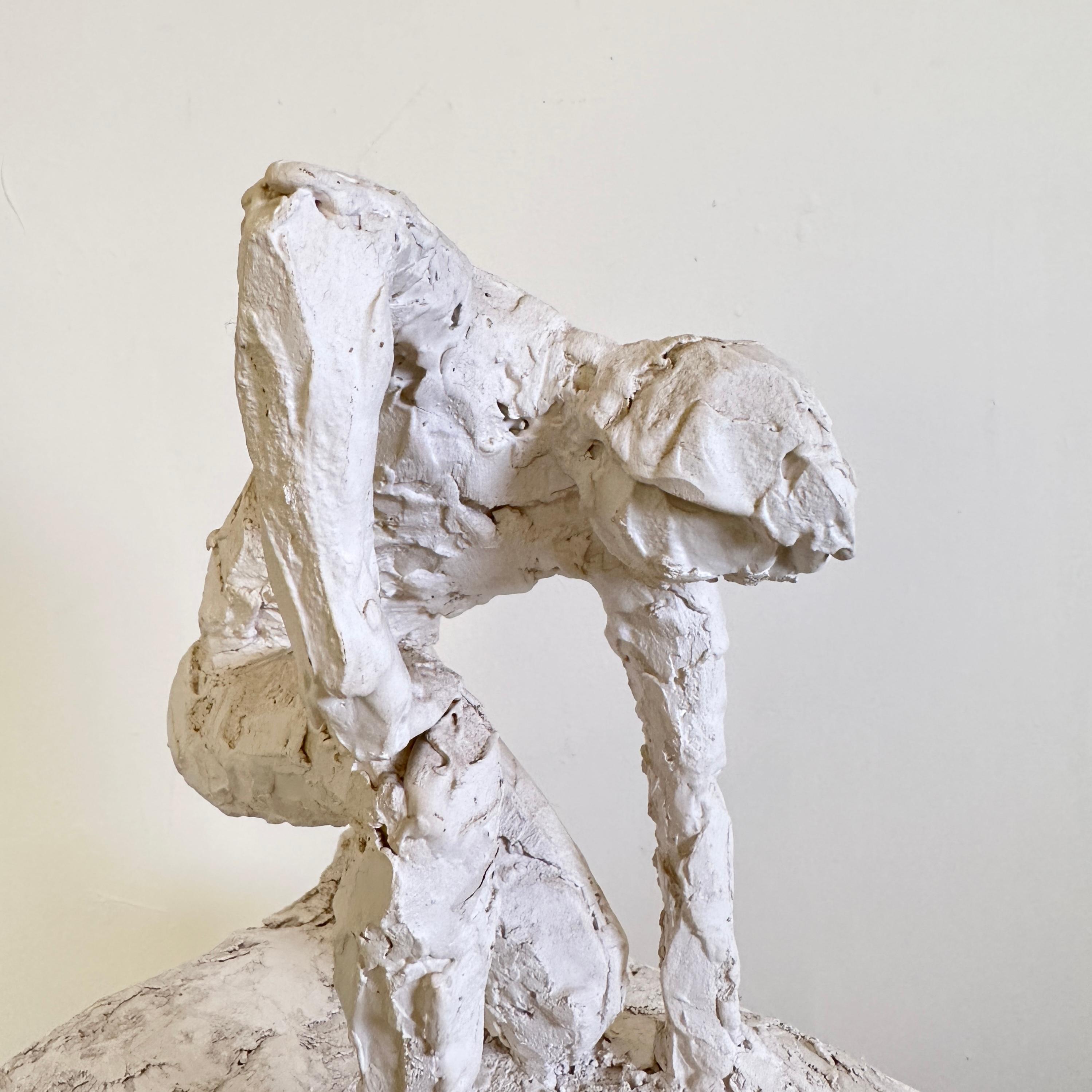 Modern Plaster Sculpture of a Kneeling Man, France, around 1950 5