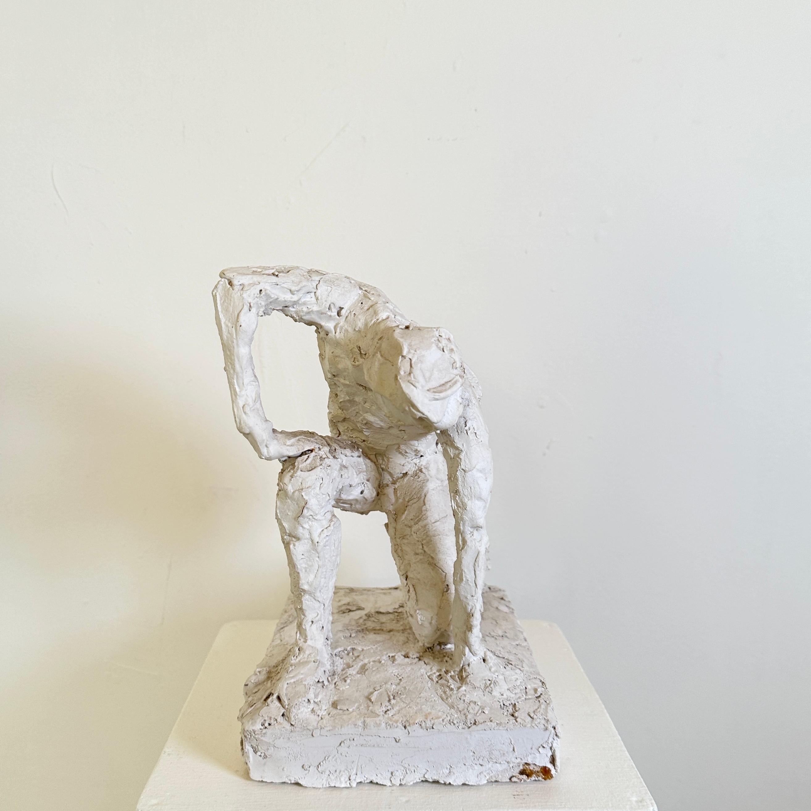 This beautiful Modern Plaster Sculpture of a Kneeling Man was made in France around 1950.
It is in fantastic original condition.
A unique piece which is a great eye-catcher for your antique, modern, space age or mid-century interior.
If you have any