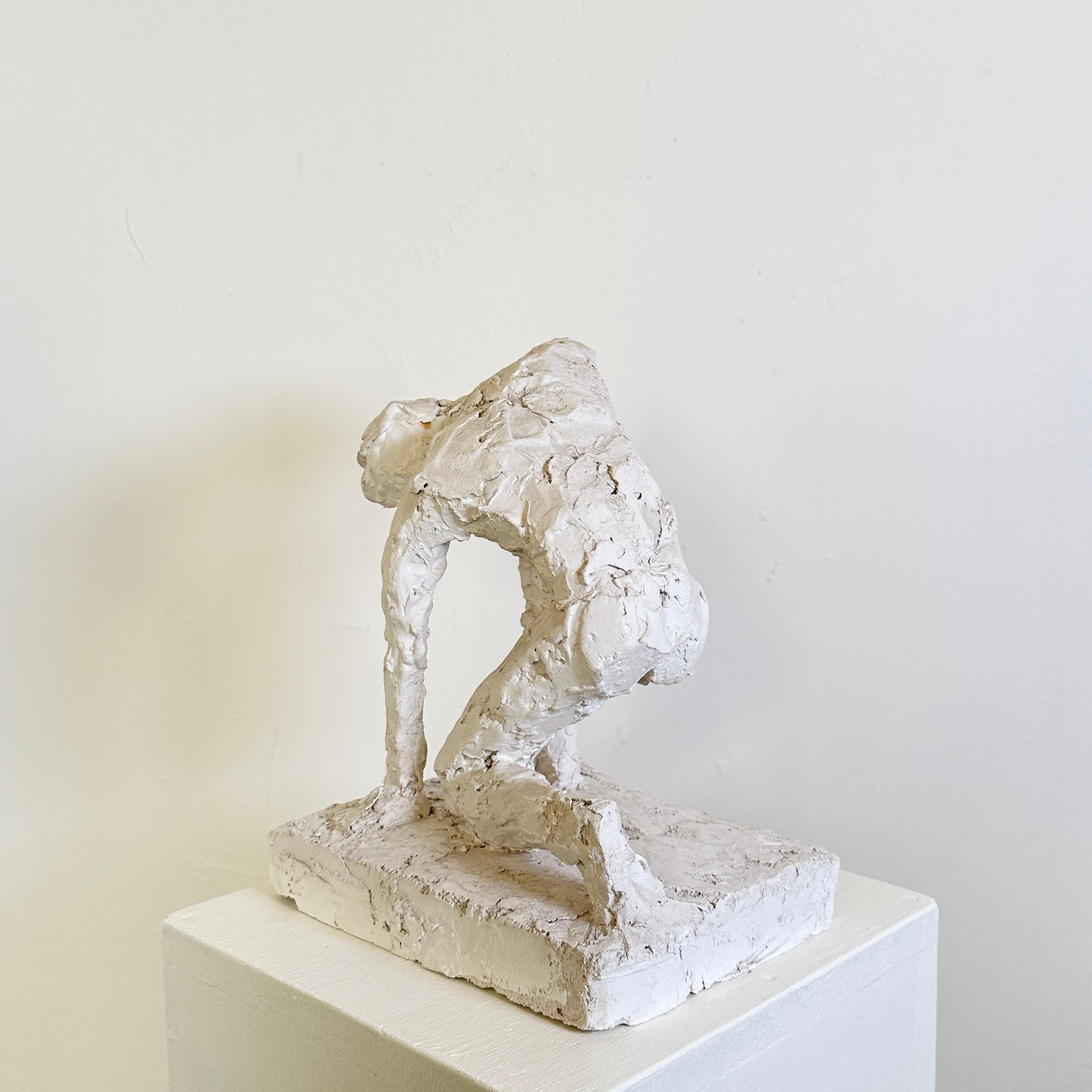 French Modern Plaster Sculpture of a Kneeling Man, France, around 1950