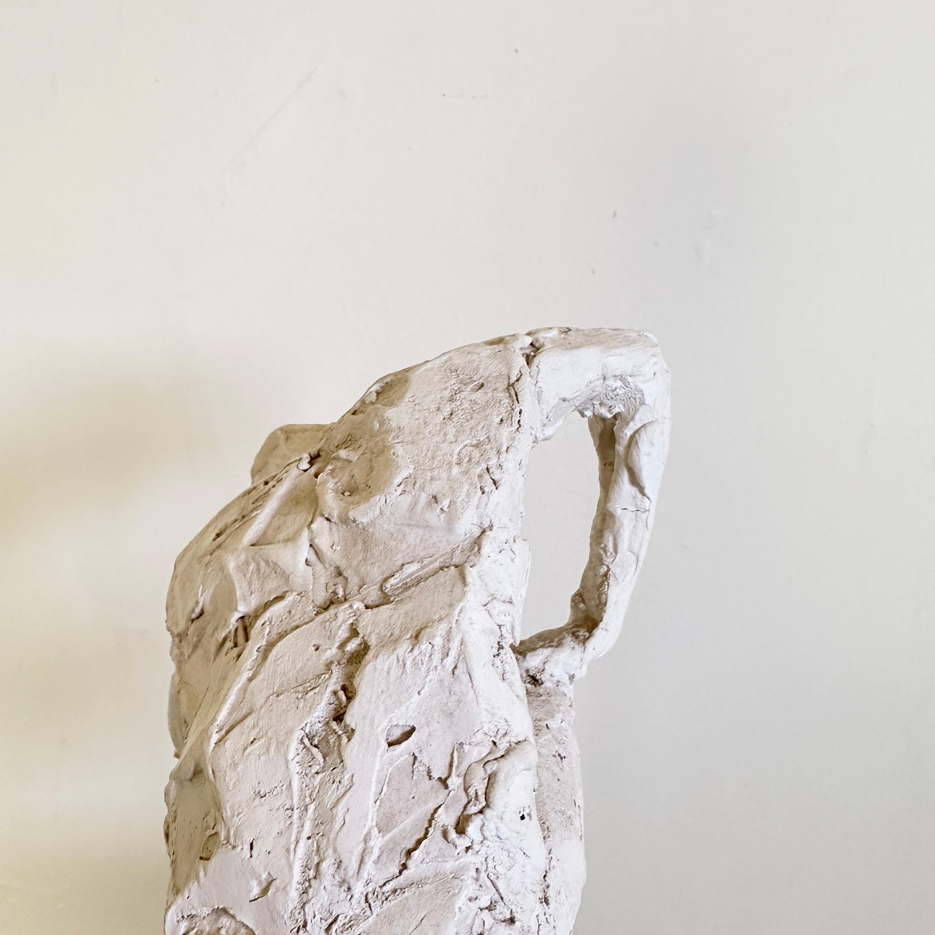 Mid-20th Century Modern Plaster Sculpture of a Kneeling Man, France, around 1950