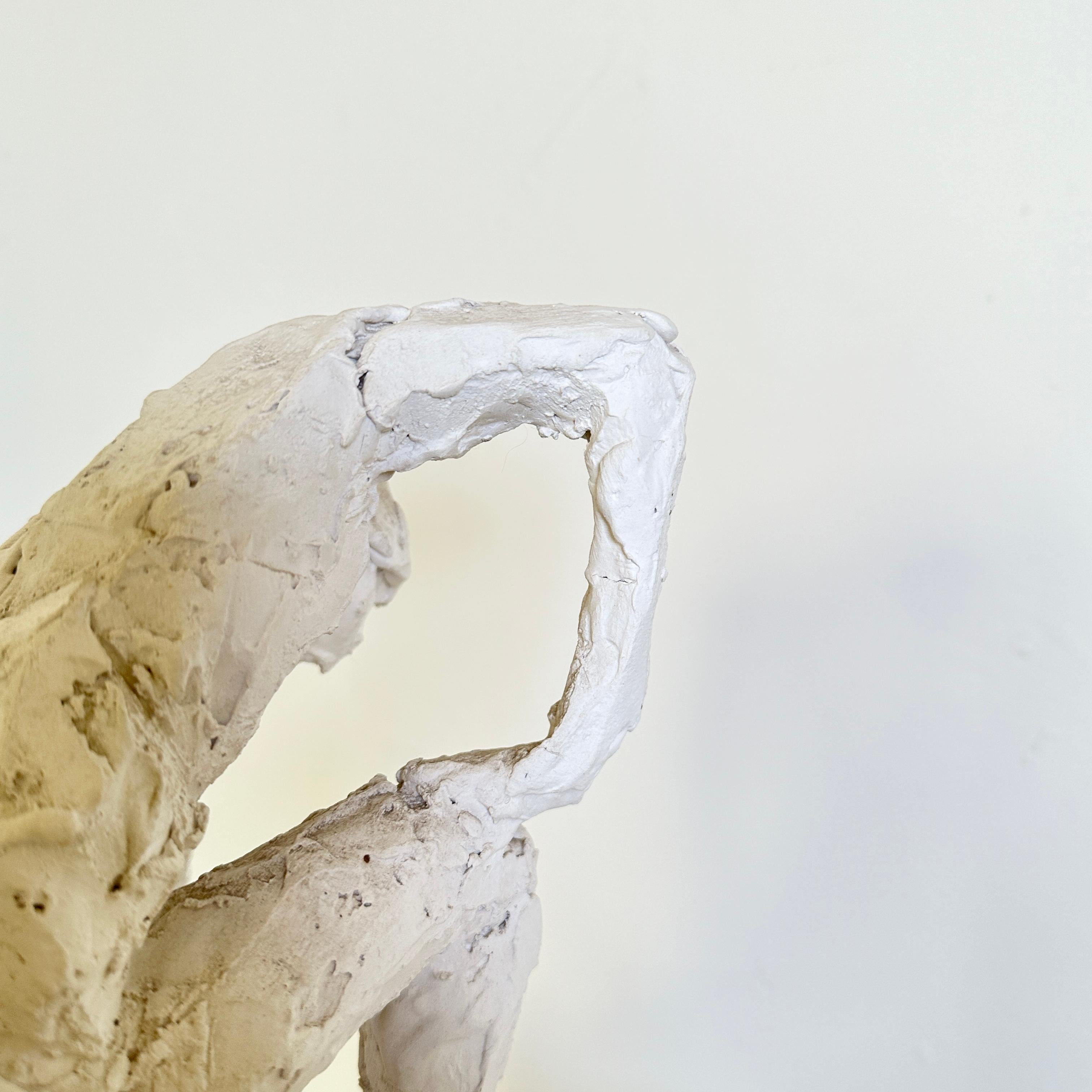 Modern Plaster Sculpture of a Kneeling Man, France, around 1950 1