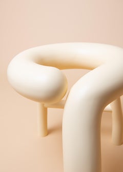 Modern Playful Chunky Light Yellow Stool, "Churro"