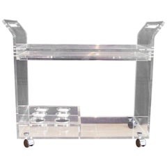 Carrello moderno in plexiglas con cassetto
