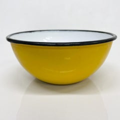 Modern Poland Huta Silesia Enamelware Bowl in Yellow White & Black 1970s