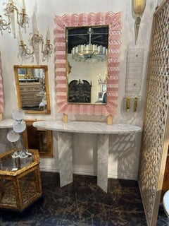 Modern Polished Carrara Marble Consoles