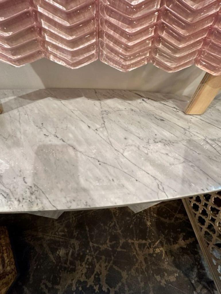 Modern Polished Carrara Marble Consoles For Sale 3