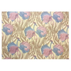 Moderner Polierter Baumwollstoff aus poliertem Gewebe mit tropischem Flamingo-Design, 9 Yards insgesamt
