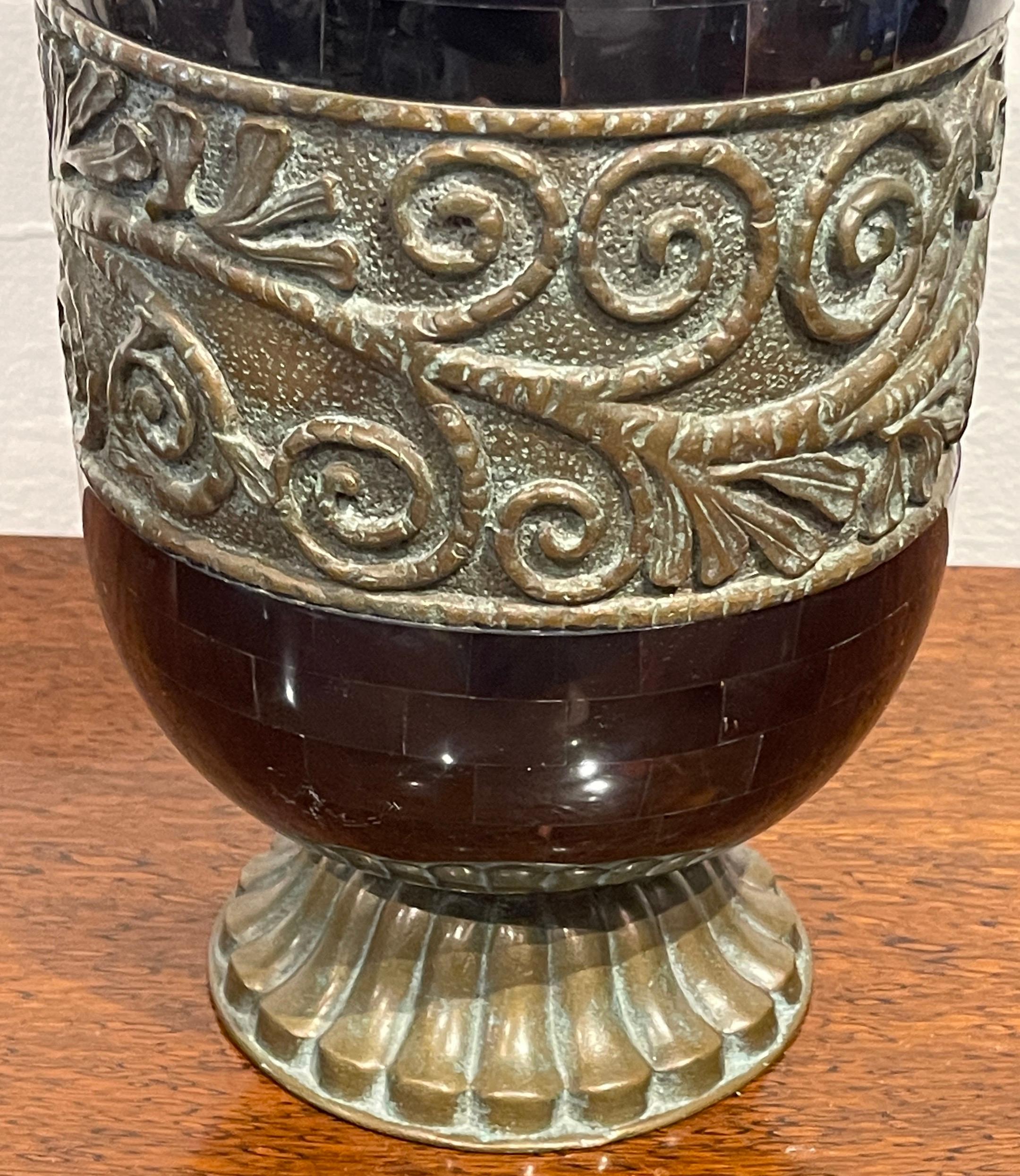 Modern Polished Horn & Bronze Vase by Maitland-Smith  5