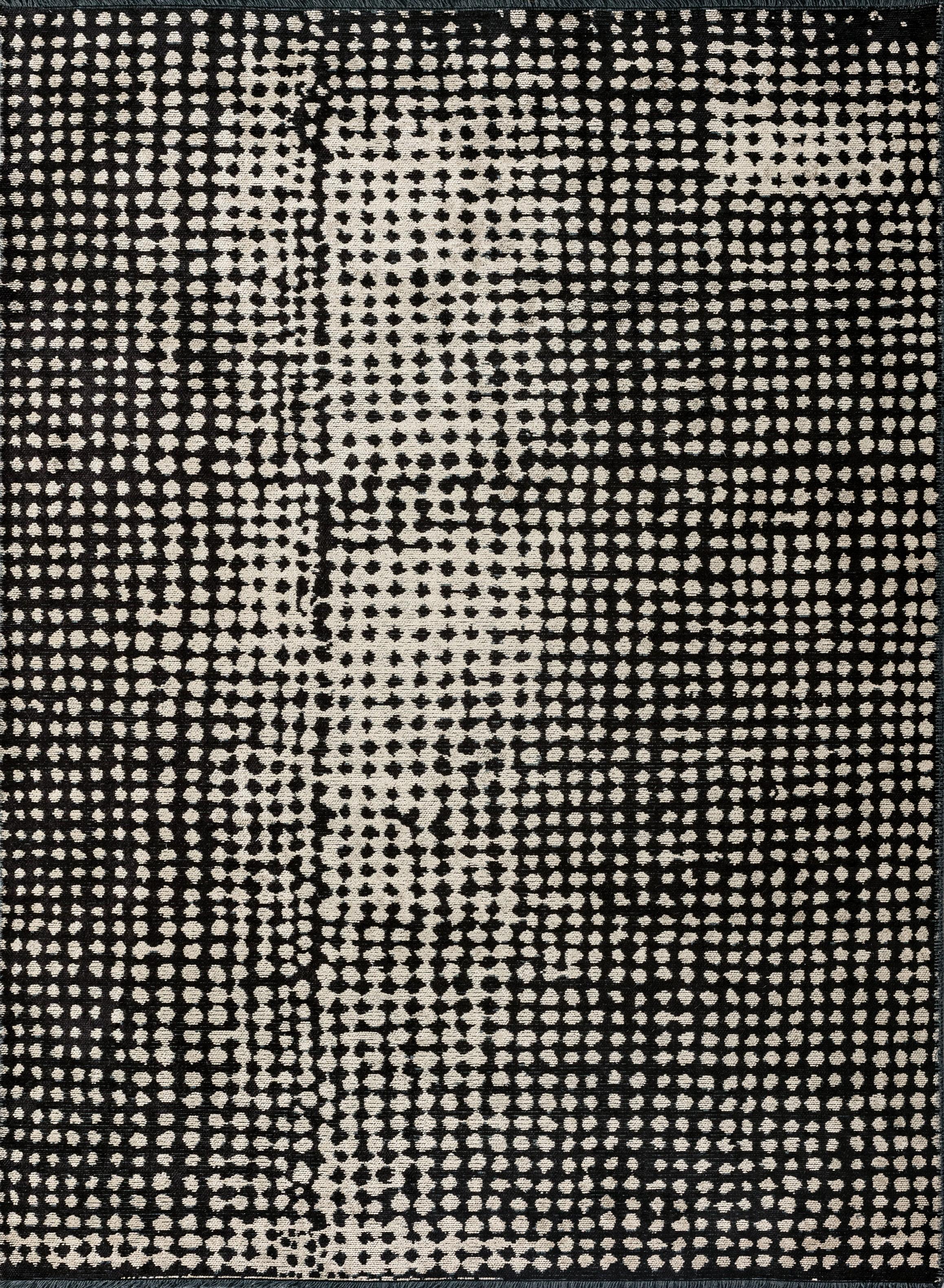 For Sale:  (Beige) Modern Polka Dots Luxury Hand-Finished Area Rug