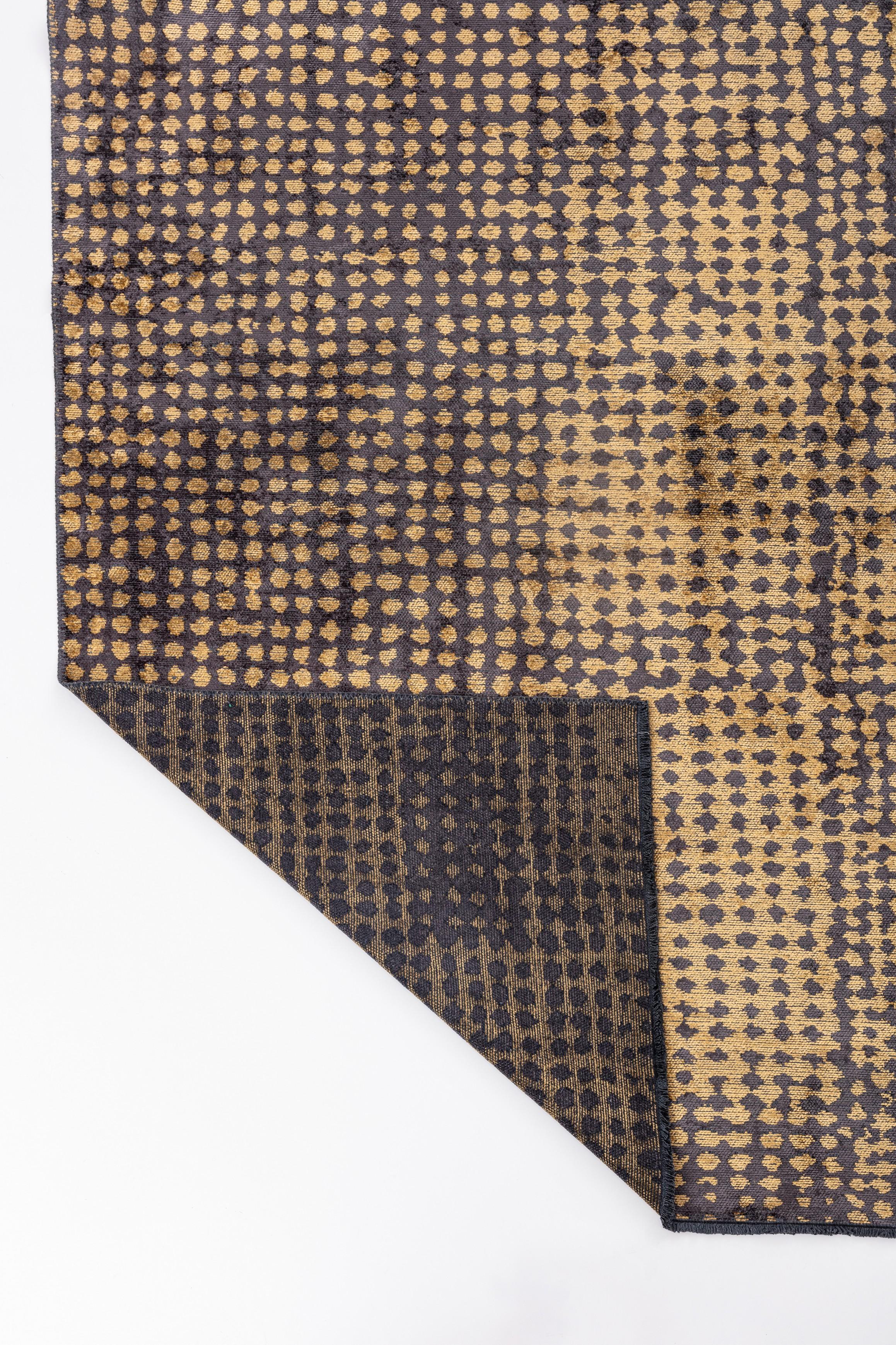 For Sale:  (Gold) Modern Polka Dots Luxury Hand-Finished Area Rug 3