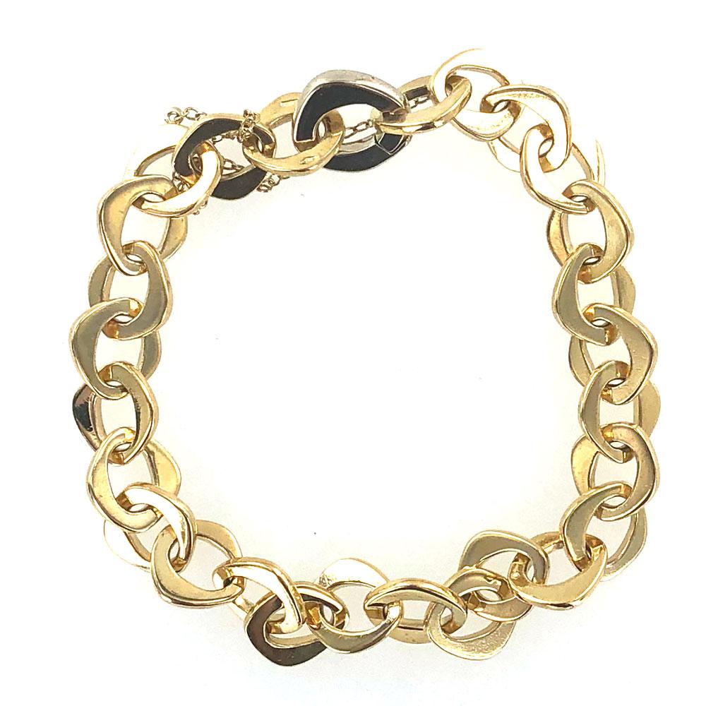 Women's Modern Pomellato 18 Karat Yellow Gold Oval Link Bracelet