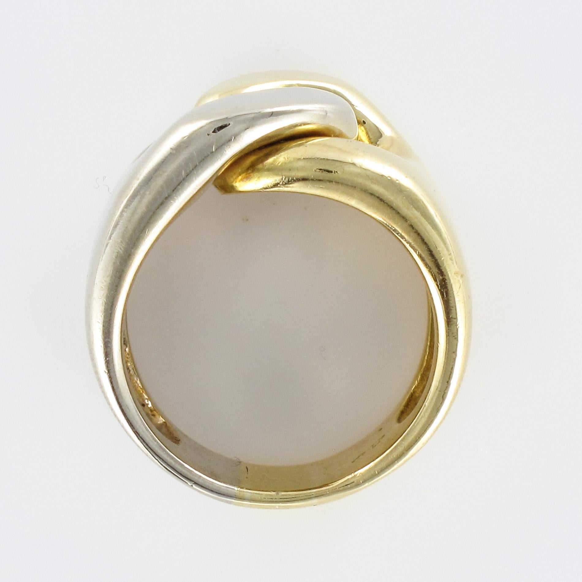 Modern Pomellato 18 Karat Yellow White Gold Ring 12