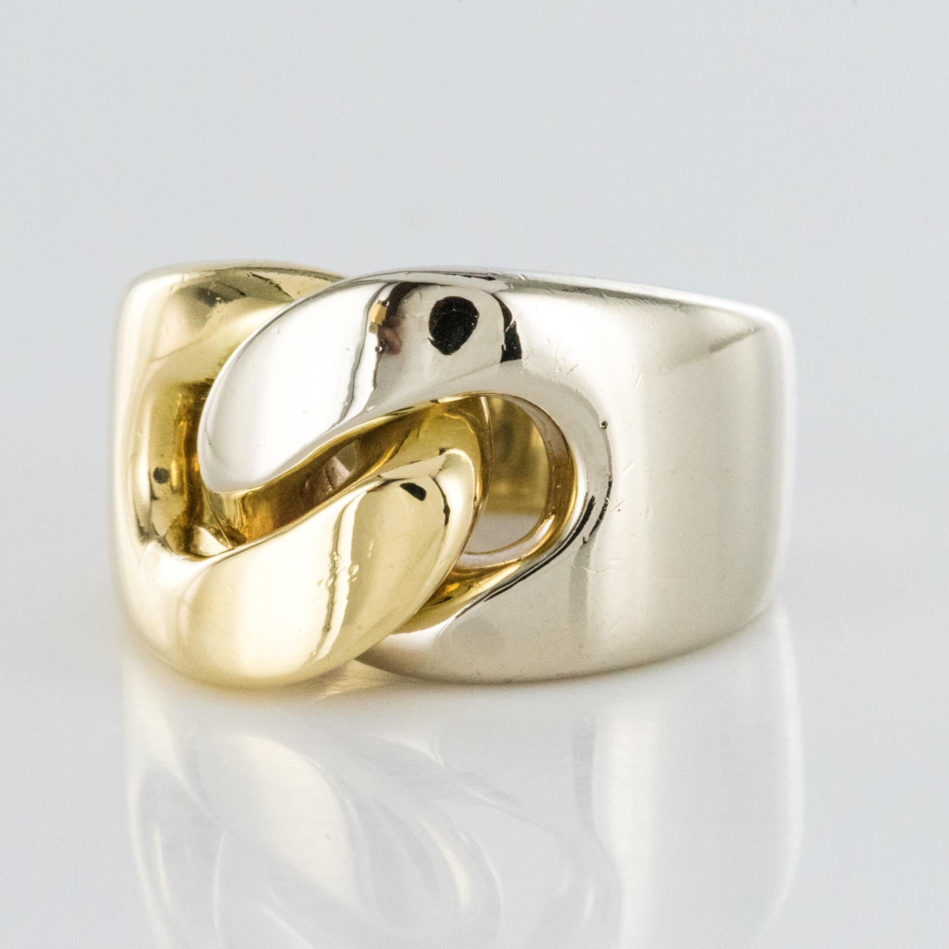 Modern Pomellato 18 Karat Yellow White Gold Ring In Excellent Condition In Poitiers, FR