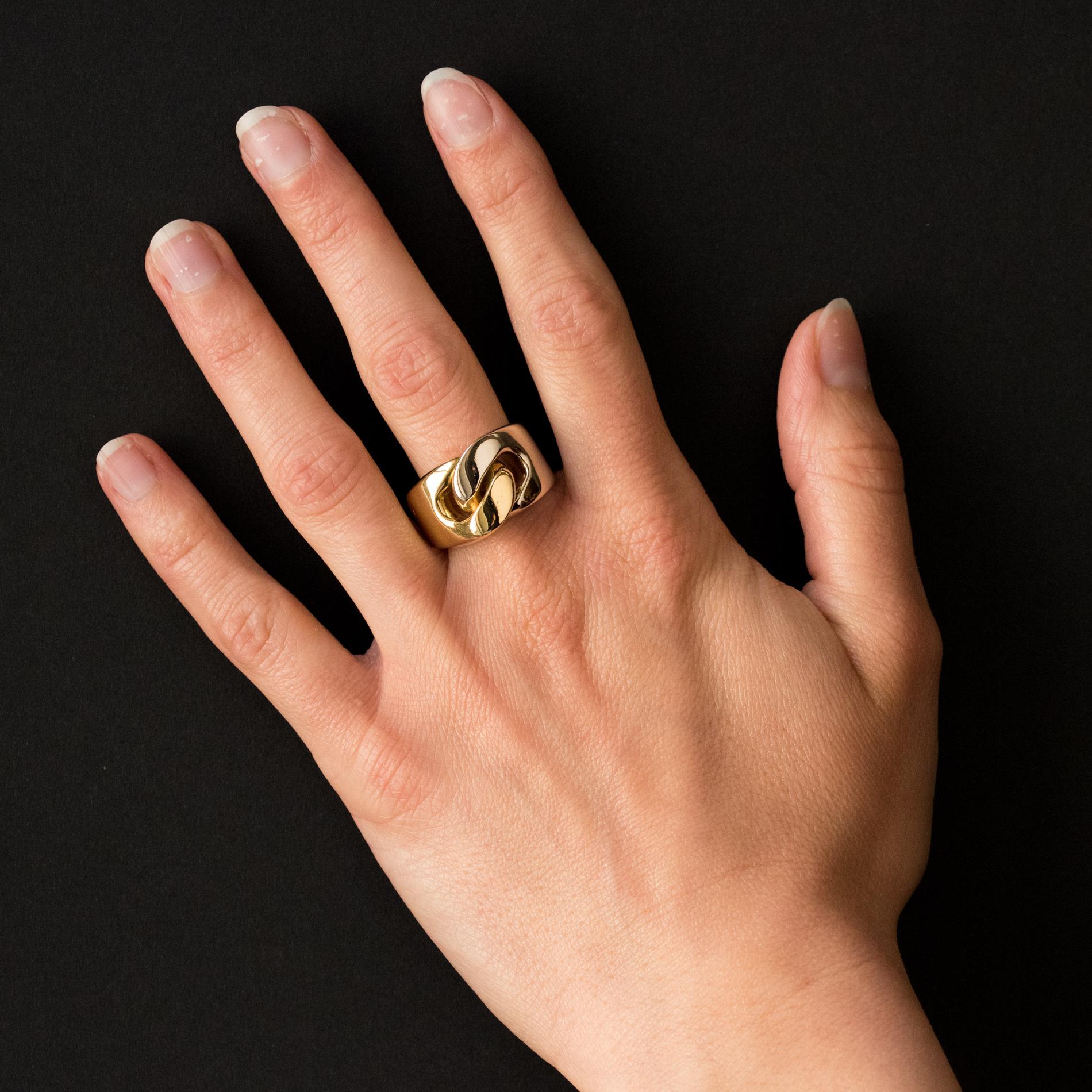 Women's or Men's Modern Pomellato 18 Karat Yellow White Gold Ring