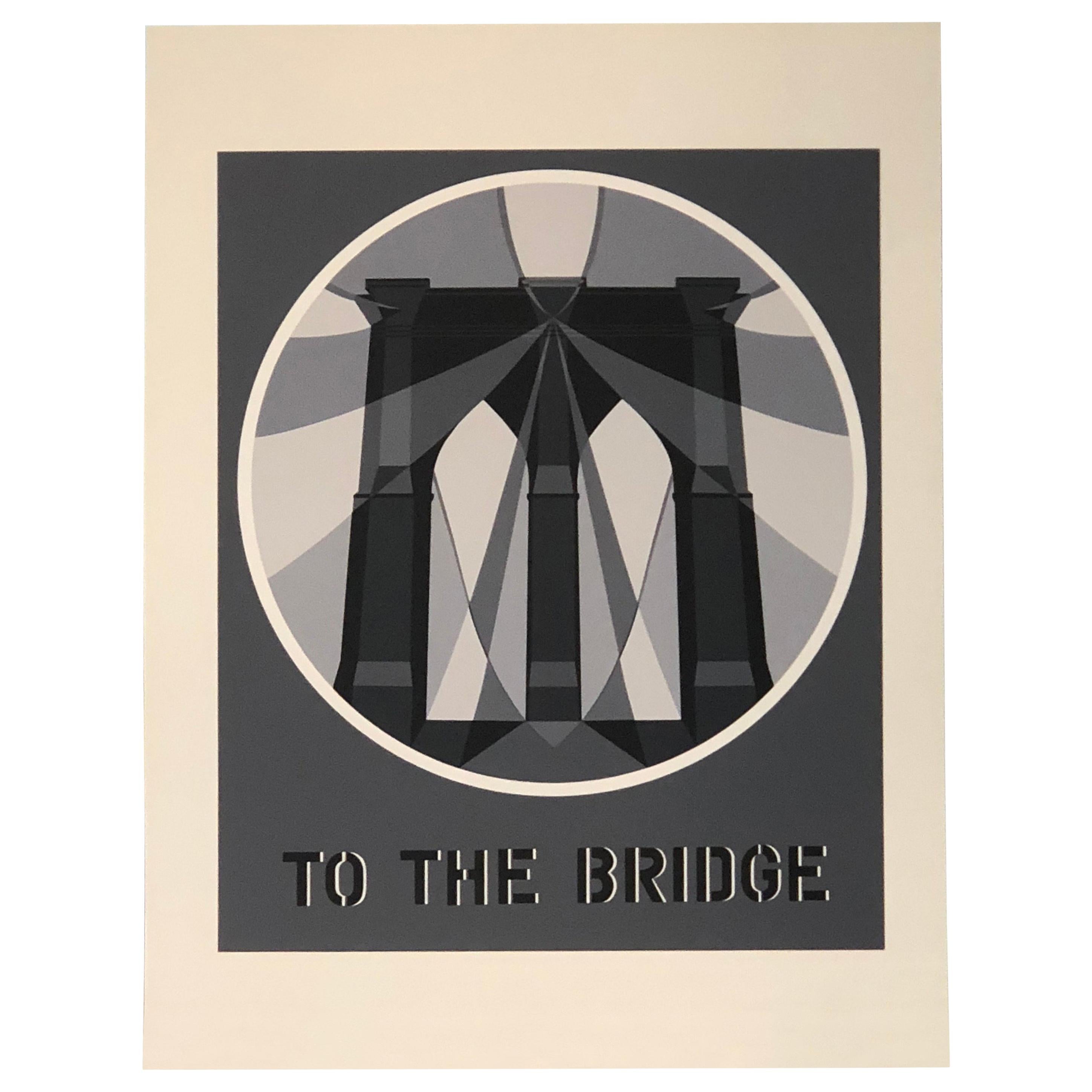 Modern Pop Art Framed Bob Indiana Serigraph the Bridge from the American Dream For Sale
