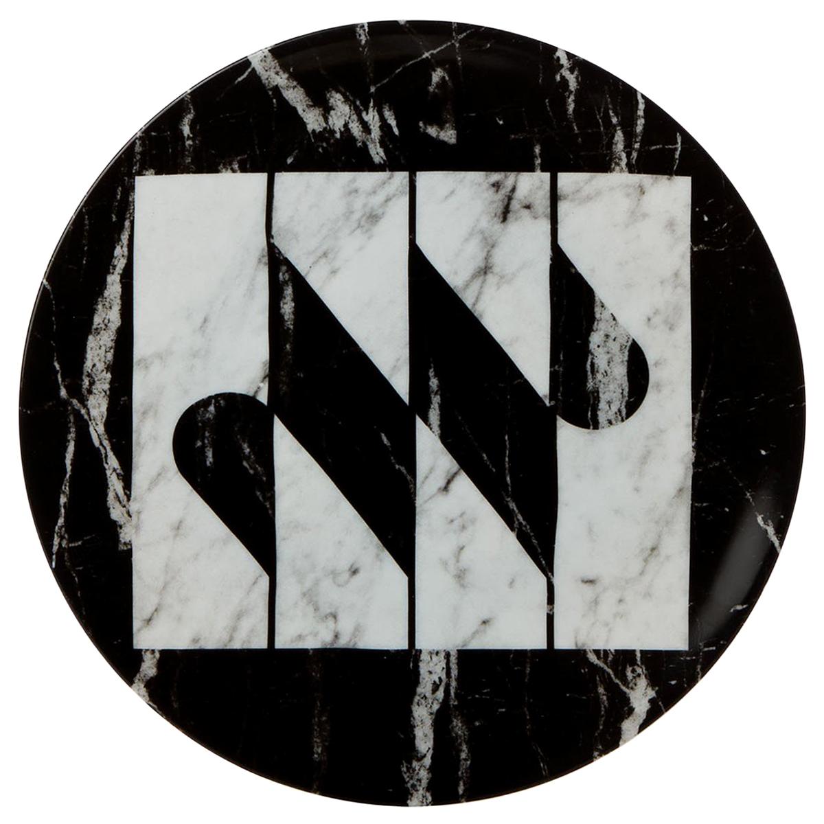 Bread Porcelain Bread Plate Collection Rue de Paradis Model "Black Square" For Sale