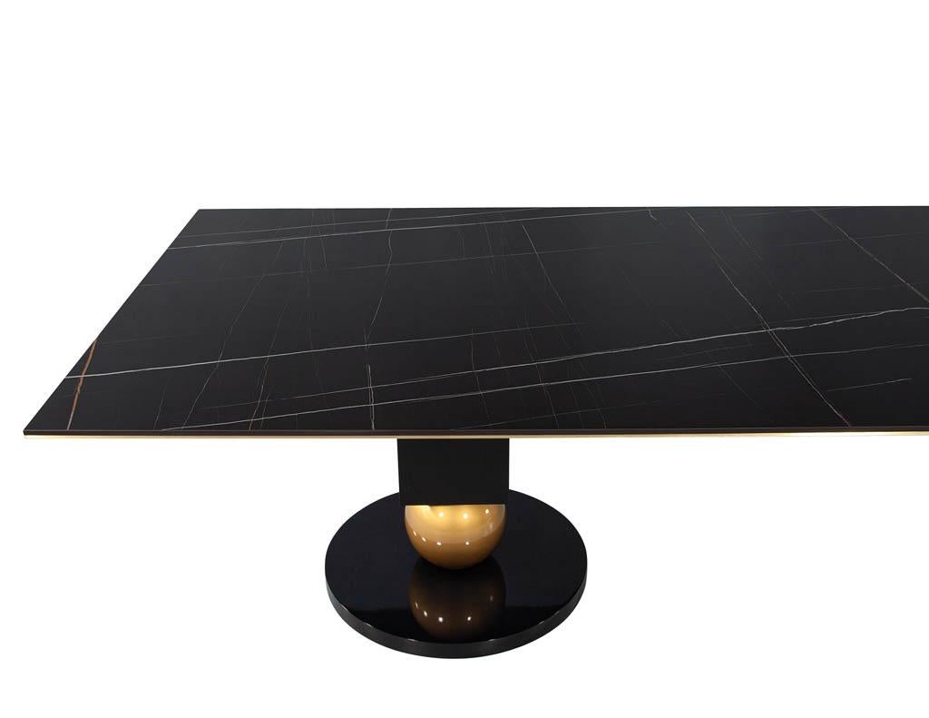 porcelain table with brass legs