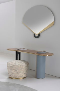 Modern Porthos Pouf, Ottoman, Jacquard Fabric, Handmade Portugal by Greenapple