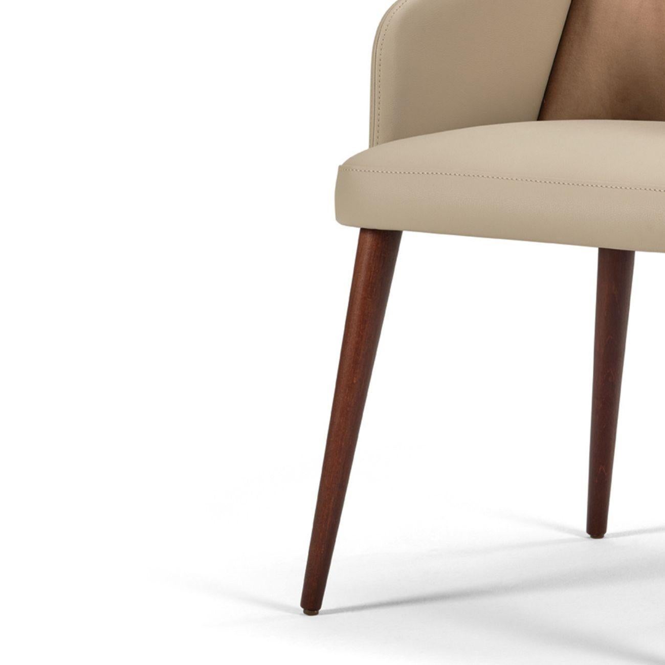 Tissu d'ameublement Modern Porto Dining Chair in Velvet and Eco-Leather Upholstery en vente