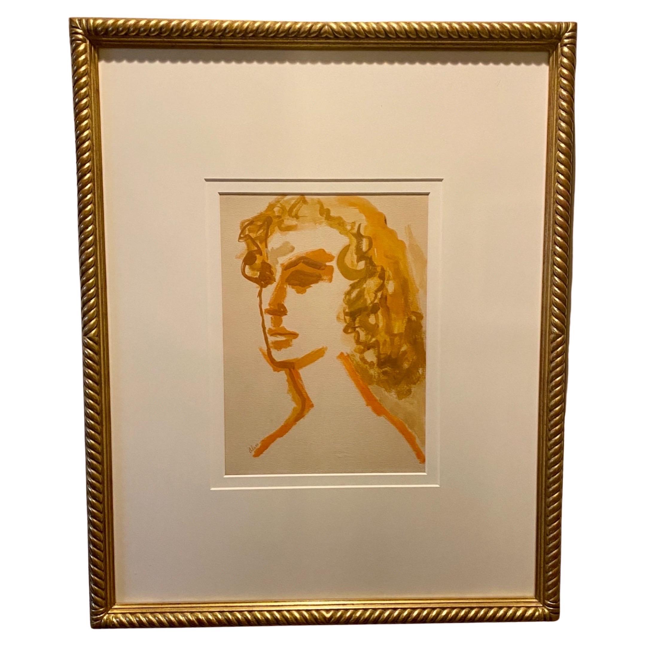 We had to have this beautiful painting when we went to a very high-end estate sale in Palm Desert California. Prominently displayed above the fireplace. We know nothing about the artist, although it is indeed an original painting and lovely portrait