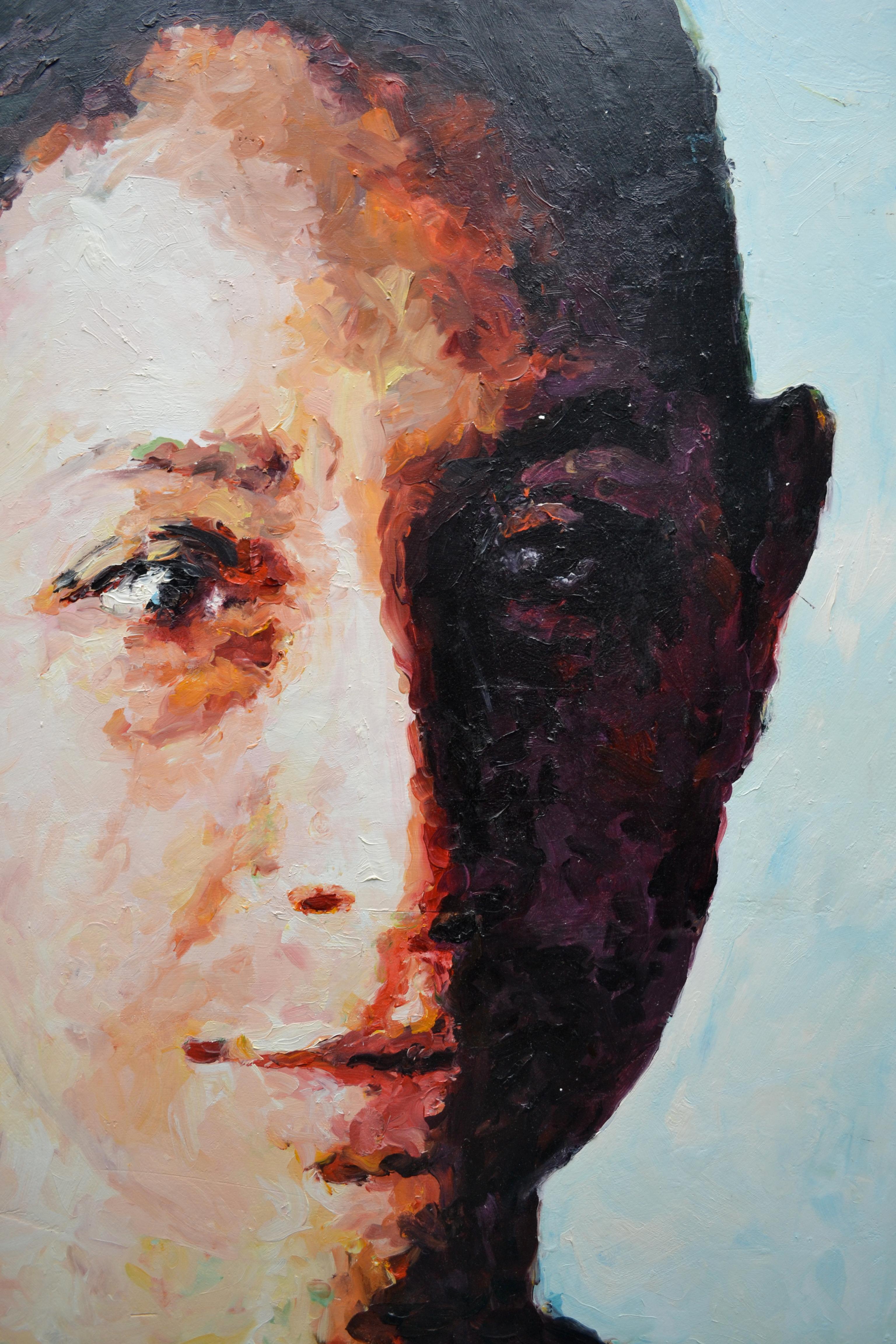 Modernes „Chiaro Scuro“-Porträt einer Frau mit dem Titel Chilanga #1 von Mark Gaskin (Leinwand)