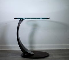 Modern Post Modern Elite Modern Scoop Accent Table w/ Black Finished Base