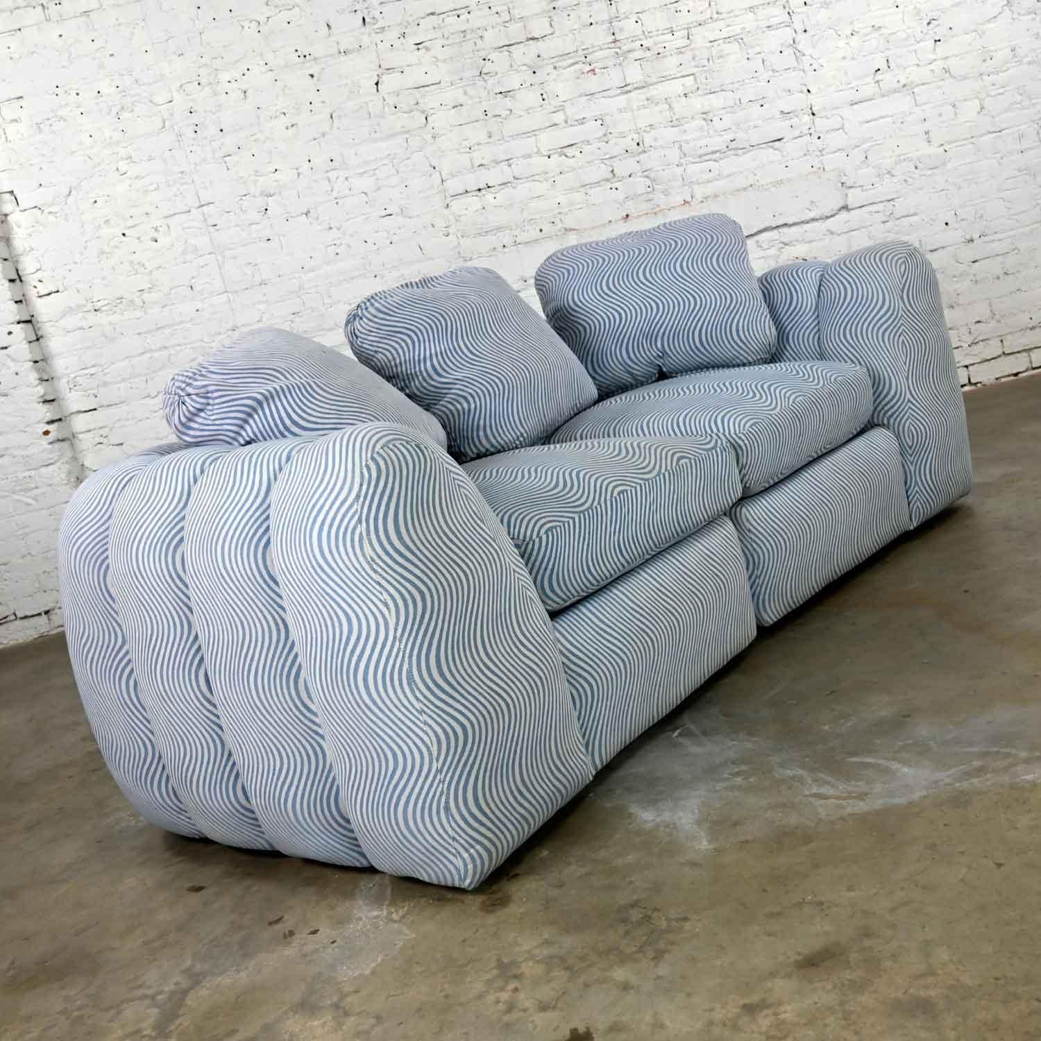 Modern Postmodern Channeled Sectional Loveseat Lounge Chairs Style Jay Spectre For Sale 5