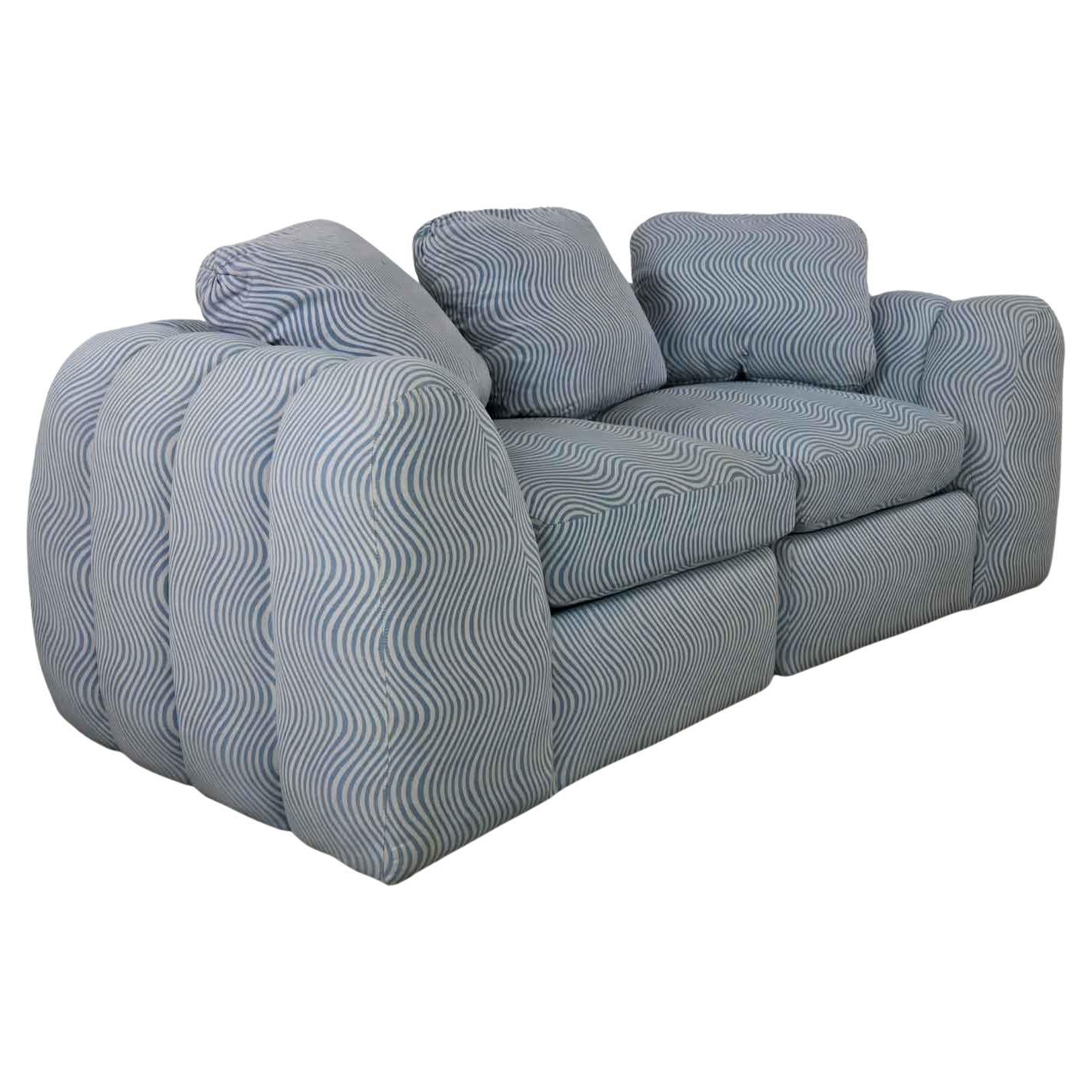 Modern Postmodern Channeled Sectional Loveseat Lounge Chairs Style Jay Spectre For Sale