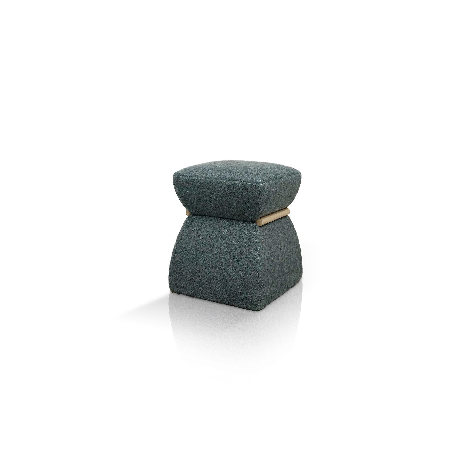 This fun yet classic pouf is indeed a celebration of the Romanian sculptor Constantin Brâncusi’s contribution to modernism, referencing one of his most celebrated work, Infinite Column. High-grade plain weaves of wool, mohair and long-haired alpaca