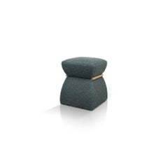 Modern Pouf 'Cusi' in Green Mohair