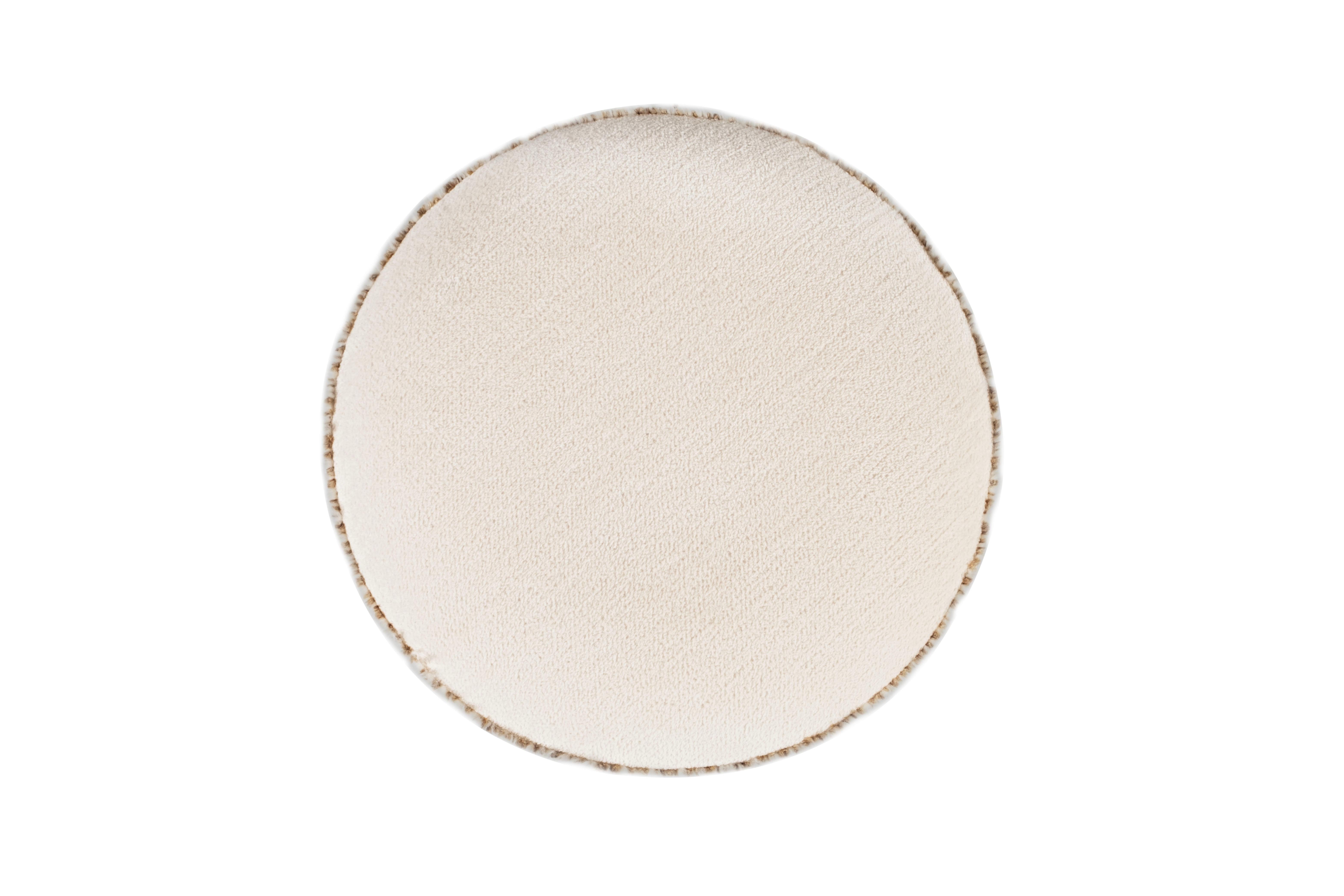 Portugais Pouf moderne Dedar Chenille laine fabriqué à la main au Portugal par Greenapple en vente