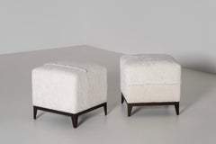 Modern Talasnal Pouf Ottoman, Holly Hunt Boucle, Handmade by Greenapple