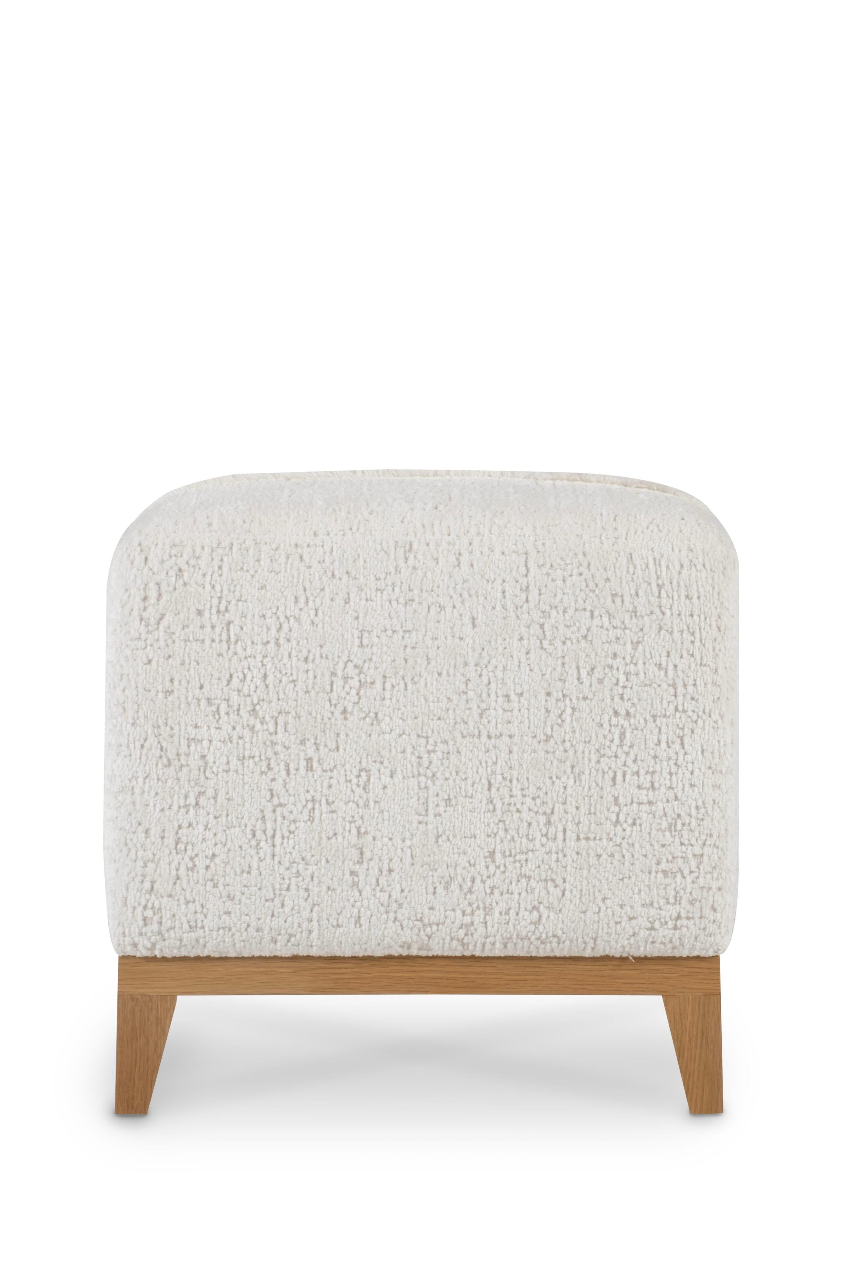 Mid-Century Modern Pouf moderne Holly Hunt Bouclé Fait à la main au Portugal par Greenapple en vente