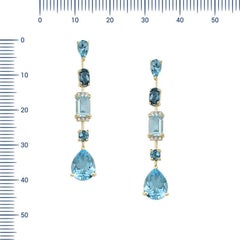 Modern Precious Diamond Topaz Fabulous Yellow Gold Earrings