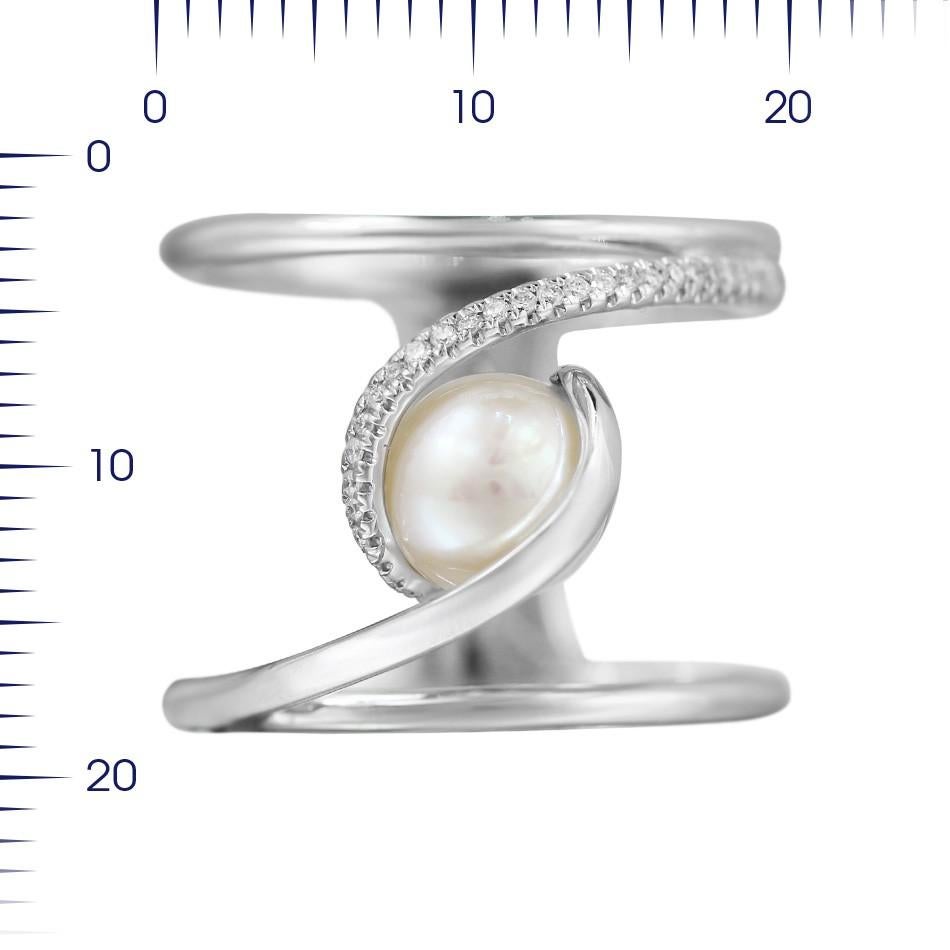 Ring White Gold 14 K 

Diamond 28-RND-0,07-G/VS2A 
Pearl diameter 6,5-7,0 - 1-2,42ct

Weight 5.73 grams
Size 16.8

With a heritage of ancient fine Swiss jewelry traditions, NATKINA is a Geneva based jewellery brand, which creates modern jewellery