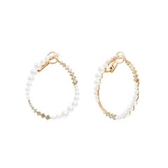 Modern Precious Pearl Diamond Fabulous Yellow Gold 18 Karat Earrings