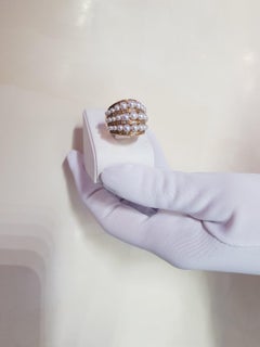 Modern Precious Pearl Diamond Fabulous Yellow Gold 18 Karat Ring