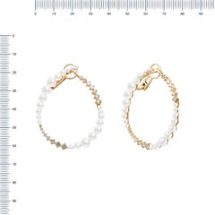 Modern Precious Pearl Diamond Fabulous Yellow Gold 18 Karat Earrings