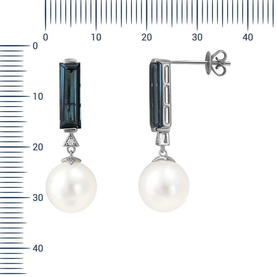 Earrings White Gold 14 K 

Diamond 2-RND-0,01-G/VS1A
Topaz 2-3,4ct
Pearl diameter 9,5-10,0 - 2-13,06 ct

Weight 4.99 grams

With a heritage of ancient fine Swiss jewelry traditions, NATKINA is a Geneva based jewellery brand, which creates modern