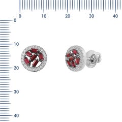 Modern Precious Ruby Diamond Fabulous White Gold Earrings