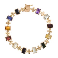 Modern Precious Stones 18 Karat Yellow Gold Bracelet
