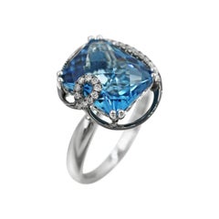 Modern Precious Topaz Diamond Fabulous White Gold Earrings