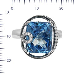 Modern Precious Topaz Diamond Fabulous White Gold Ring