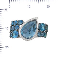 Modern Precious Topaz Diamond Fabulous White Gold Ring